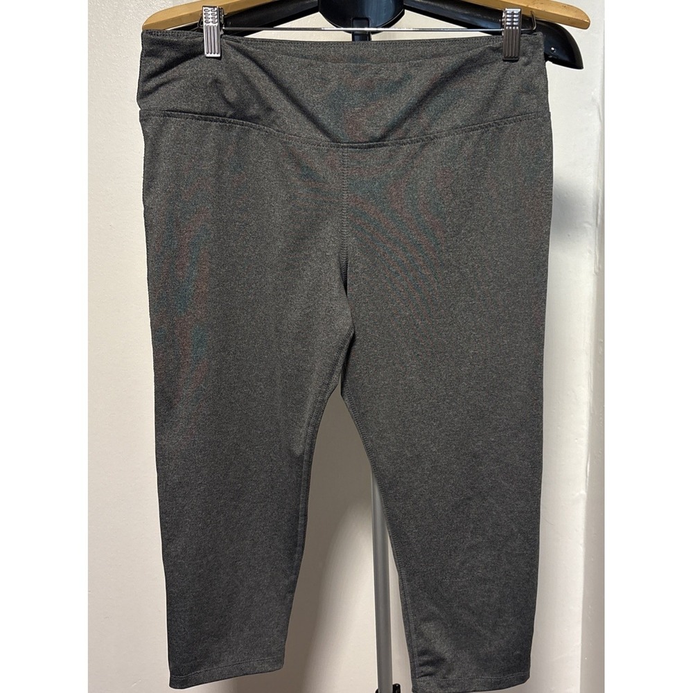 Reebok womens med yoga leggings capris workout exercise medium Gray